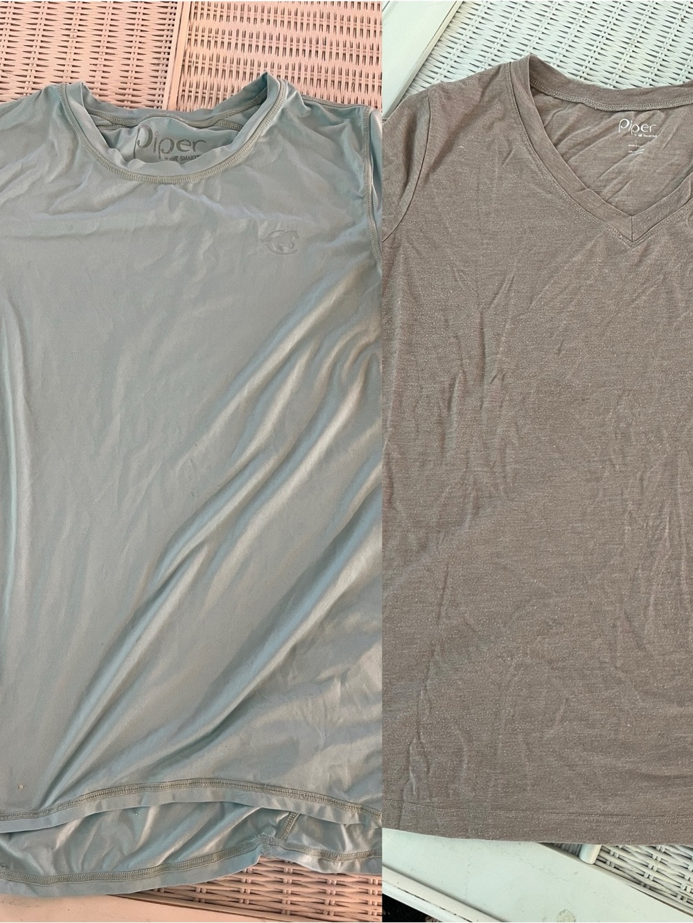 Piper Two-Pack Tee Set in Light Blue and Heather Gray size Large